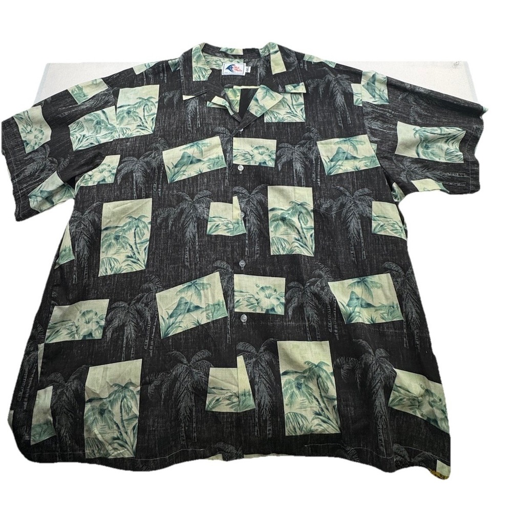 Nui Nalu Hawaiian Shirt Mens 4XL Floral Palm‎ Trees Camp Vintage USA Aloha